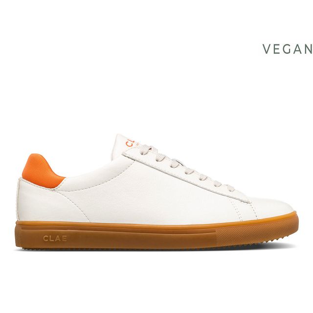 CLAE BRADLEY VEGAN Shoes Mens USA482-F73 In White Tangerine Light Gum